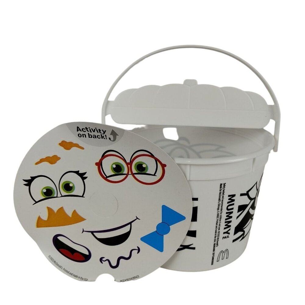 McDonalds Mummy Happy Meal Halloween Treat Boo Bucket With Stickers Plastic 2023
